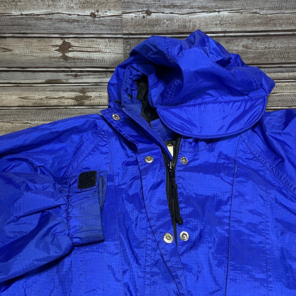 REI Goretex Windbreaker Jacket Cinch Bottom Blue Womens Size 8